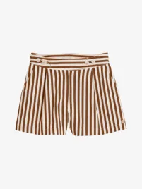 Josh V Dames Short Faris Mocha Brown Stripe