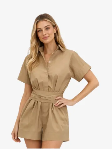 Dames Playsuit Nami Light Khaki