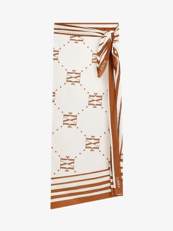 Dames Omslagdoek Popina Brown Ecru