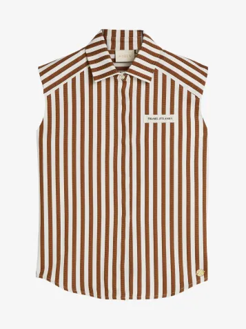 Dames Blouse Suusa Mocha Brown Stripe