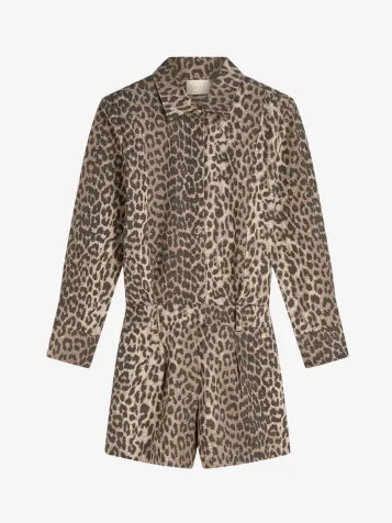 Dames Playsuit Lilae Leopard Bruin