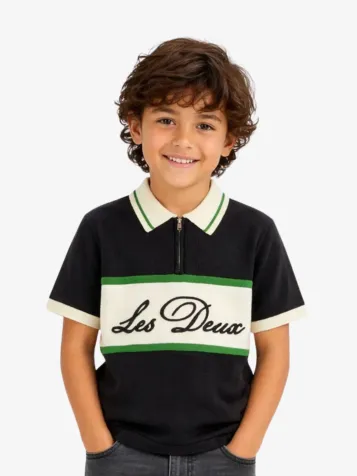 Jongens Polo Knitted Zipper Tap Shoe Zwart