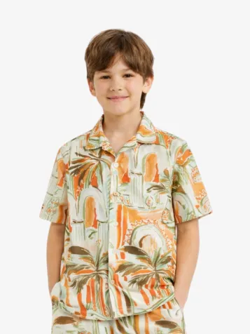 Jongens Blouse Palm Kids Raw Sienna Oranje