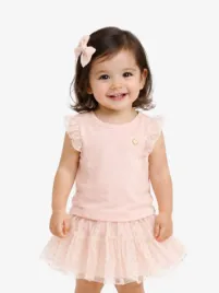 Le Chic Meisjes Set T-shirt Rok Noppya Tracey Pink Symphony