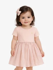 Le Chic Smory Short Sleeve Chic Dress Pink Symphony