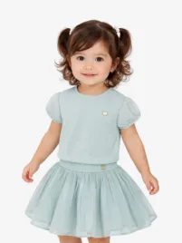 Le Chic Meisjes Set Rok T-shirt Twilly Naly Azure Waters