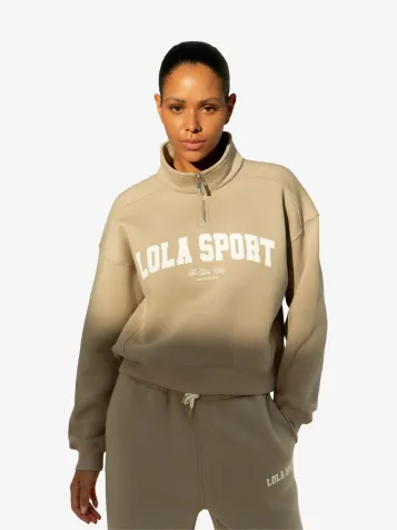 Dames Sweater Jayla Half Zip Sand