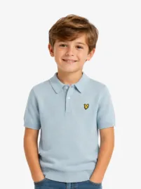 Lyle & Scott Junior Jongens Polo Knitted Opal Blauw