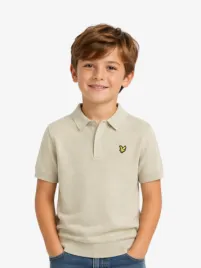 Lyle & Scott Junior Jongens Polo Knitted Wheat Beige