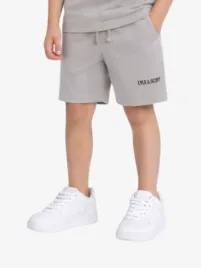 Lyle & Scott Junior Jongens Short Sweat Logo Print Cold Grijs