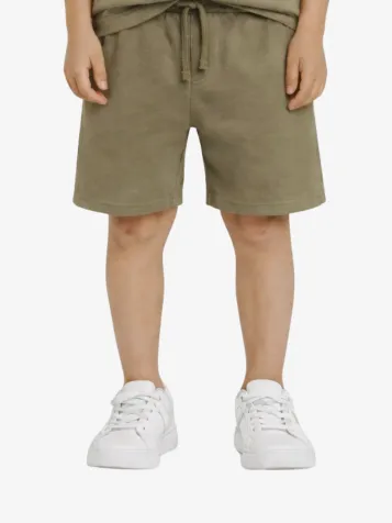 Jongens Short Sweat Heavy Weight Khaki Ash Groen