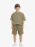 Lyle & Scott Junior Jongens T-shirt Heavy Weight Relaxed Khaki Ash Groen