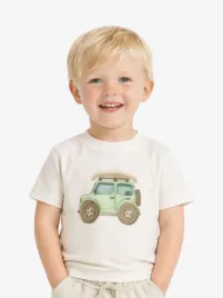 Mayoral Jongens T-shirt Auto Creme
