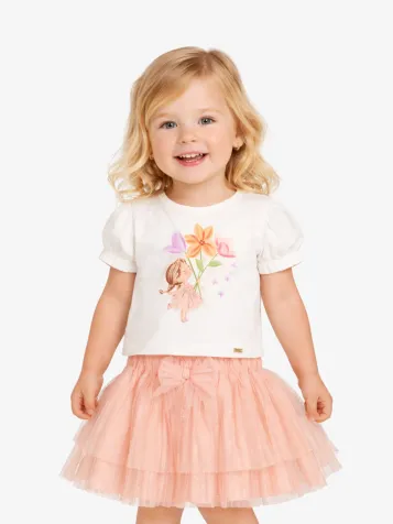 Meisjes Set T-shirt Rok Blossom