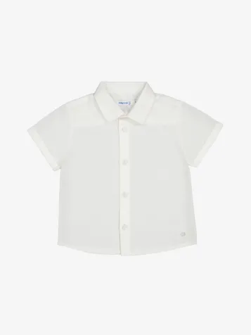 Jongens Overhemd Kort Linen Wit