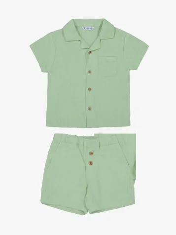 Jongens Set Blouse Short Matcha