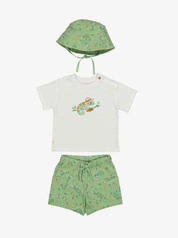 Jongens Set T-shirt Short Hoedje Matcha