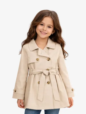 Meisjes Trenchcoat Sand