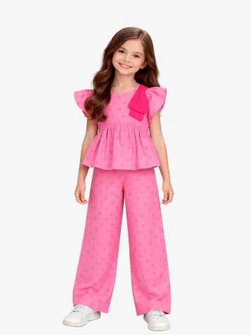 Meisjes Set Top Broek Geranium