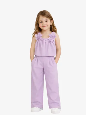 Meisjes Set Top Broek Mauve