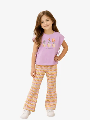 Meisjes Set Flair Legging Lilac