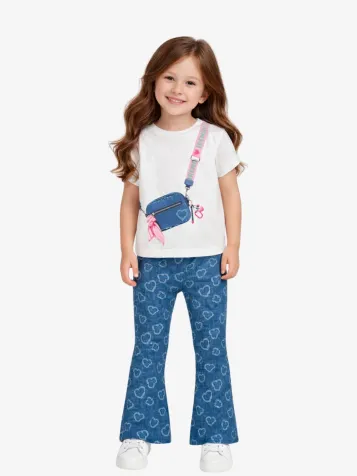 Meisjes Set Flair Legging Hearts