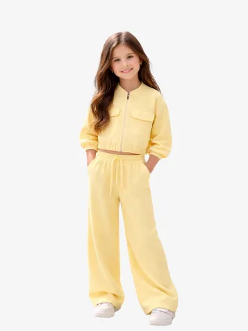 Meisjes Joggingpak Pique Vanilla