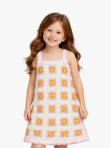 Meisjes Jurk Crochet Bone