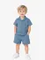 Mayoral Jongens Set Short Blouse Crinckle Blue