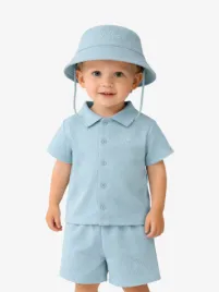 Malelions Junior Jongens Baby Blouse Wafel Dusty Groen