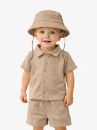 Malelions Junior Jongens Baby Set Wafel Latte