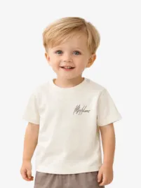 Malelions Junior Jongens Baby T-shirt Signature Creme