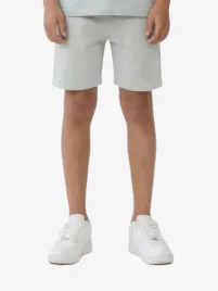 Malelions Junior Jongens Short Striped Signature Ocean Grijs