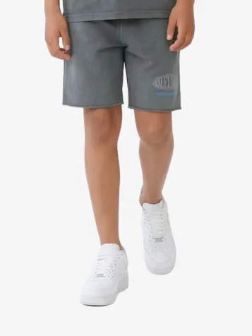 Jongens Short Lifestyle Damaged Hem Acid Wash