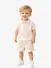 Malelions Junior Jongens Baby Polo Linen Creme