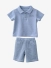 Malelions Junior Jongens Baby Polo Linen Whale Blauw