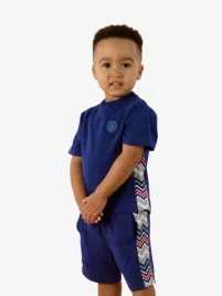 Mitch & Son Jongens Set T-shirt Short Phoenix Blauw Navy