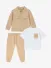 Mitch & Son Jongens Joggingpak Vest Princeton Stone Beige