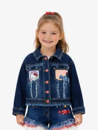 Monnalisa Meisjes Spijkerjas Hello Kitty Denim