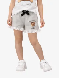 Monnalisa Meisjes Short Hondje Roezels Grijs