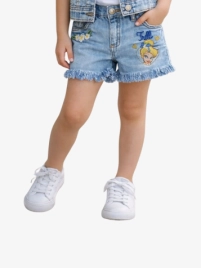 Monnalisa Meisjes Spijkershort Gerafeld Tinkelbel Denim Bleach