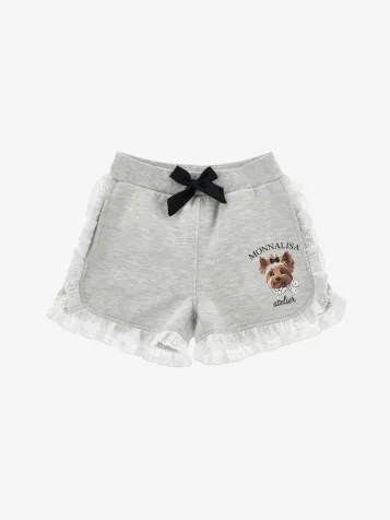 Meisjes Short Hondje Roezels Grijs