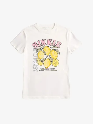 Dames T-shirt Lemon Club Star White