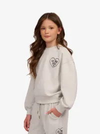 Nik & Nik Meisjes Sweater Levvi Light Grey Melange