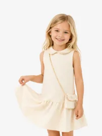 Patachou Meisjes Jurk Tasje Gold Tweed