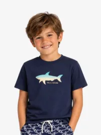 Paul & Shark Jongens T-shirt Shark Blauw