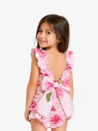 Phi Meisjes Badpak Pink Roses Scrunch