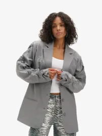 Refined Department Dames Blazer Jenny Oversized Light Grijs