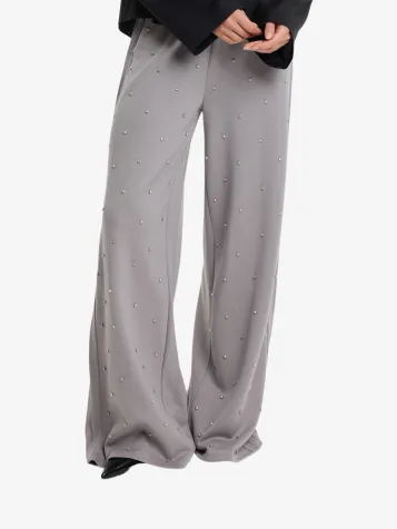 Dames Broek Dolce Wide Stone Grijs Melange