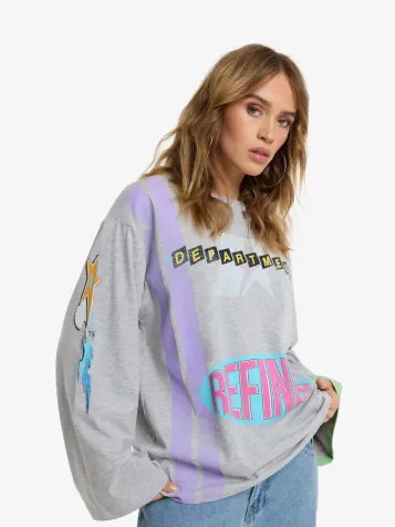 Dames Longsleeve Winnie Oversized Grijs Melange